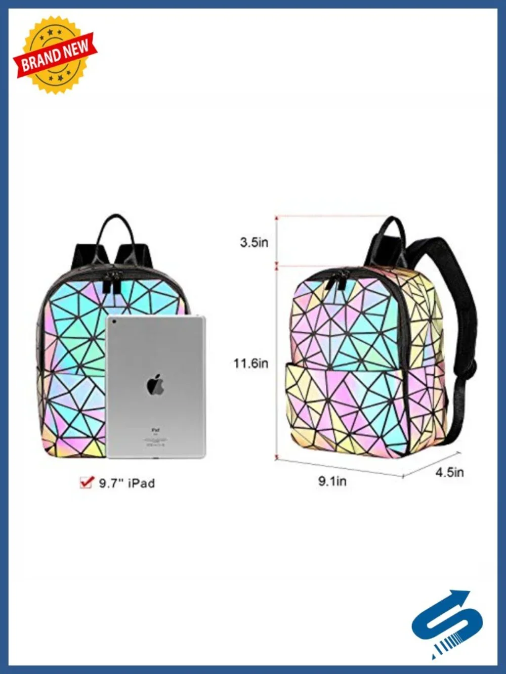 LOVEVOOK Geometric Luminous Handbag Women's Backpack Crossbody Purse